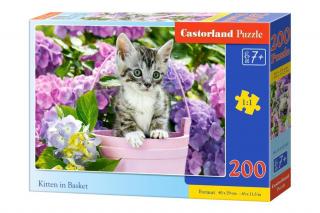 Puzzle 200 piese Kitten in Basket 222209 Castorland