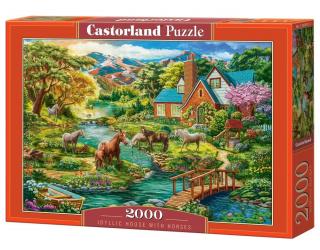 Puzzle 2000 piese Idyllic House with Horses 200931 Castorland