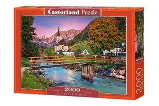 Puzzle 2000 piese Sunset in Ramsau Castorland 200801