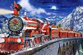 Puzzle 24 piese carte postala Santas Coming to Town 900497 Castorland