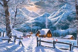 Puzzle 24 piese carte postala Snowy Morning 900510 Castorland
