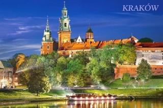 Puzzle 24 piese carte postala Wawel Castle by Night, Poland 900411 Castorland