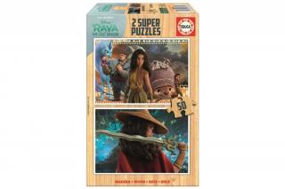 Puzzle 2x50 Piese Lemn Raya and the Last Dragon EDUCA 18879