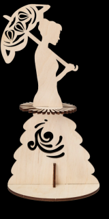 Puzzle 3D Lemn Lady with Umbrella Eco Wood Art