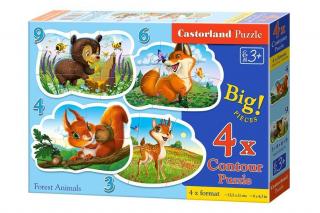 Puzzle 4 in 1 (3+4+6+9 piese) Animale din Padure 5079