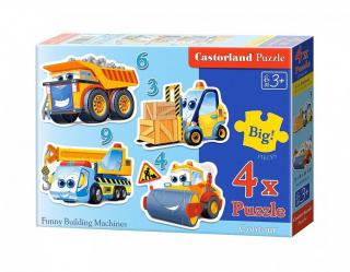 Puzzle 4 in 1 (3+4+6+9 piese) Funny Building Machines 5024