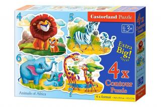 Puzzle 4 in 1 (4+5+6+7 piese) Animalele Africii 4454
