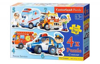 Puzzle 4 in 1 (4+5+6+7 piese) Rescue services 4393