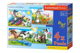 Puzzle 4 in 1 (8+12+15+20 piese) Mamele si Puii 41053