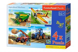 Puzzle 4 in 1 (8+12+15+20 piese) Masinarii de ferma 41039