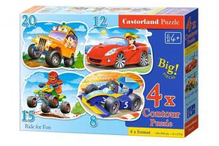 Puzzle 4 in 1 (8+12+15+20 piese) Masini 43057