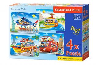 Puzzle 4 in 1 (8+12+15+20 piese) Traverseaza Lumea 41015