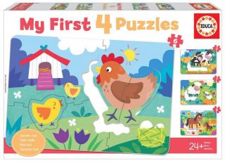 Puzzle 4 in 1 My Farm Mothers and Babies Educa 18899