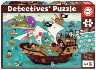 Puzzle 50 piese Detective Puzzle Pirates 18896 EDUCA