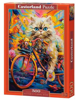 Puzzle 500 piese Kitten s Floral Ride 054015 Castorland