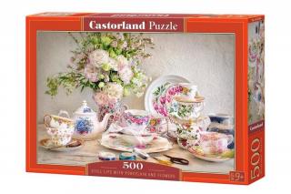 Puzzle 500 piese Still Life with Porcelain and Flowers 53384