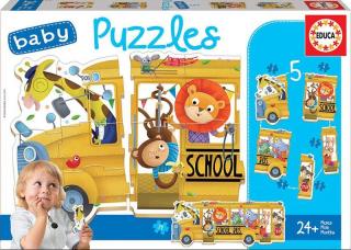 Puzzle 5x 2-5 piese Baby School Bus 17575