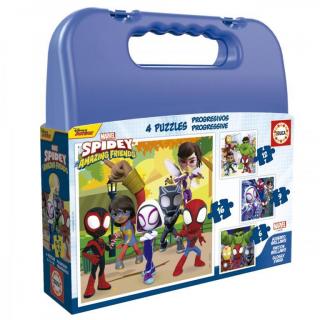 Puzzle 6+9+12+16 piese Spidey  His Amazing Friends Educa  19580