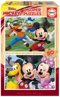 Puzzle lemn 2x50 piese Mickey  Friends 18880 EDUCA