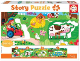 Puzzle Panoramic 26 piese Story Puzzle Farm 18900 EDUCA