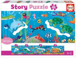 Puzzle Panoramic 26 piese Story Puzzle Underwater World 18902 EDUCA