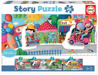 Puzzle Panoramic 26 piese Story Puzzle Vehicule 18901 EDUCA