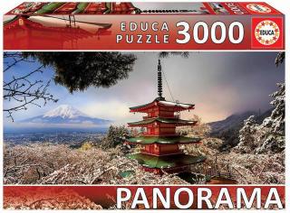 Puzzle Panoramic 3000 piese Mount Fuji and Chureito Pagoda, Japan 18013