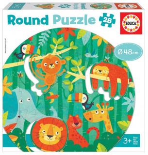 Puzzle rotund 28 piese The Jungle Educa 18906