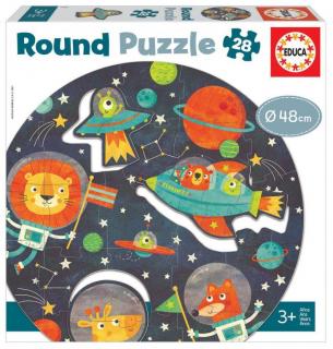 Puzzle rotund 28 piese The Space Educa 18908