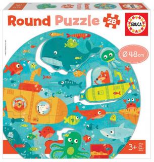 Puzzle rotund 28 piese Unde the Sea Educa 18907