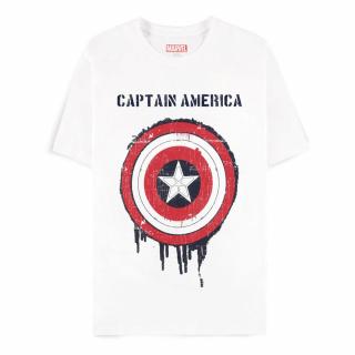 Tricou Captain America Brave New World Shield Alb Marvel