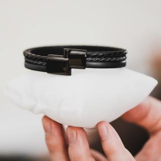 Bratara din Piele, pentru Barbati, PERSONALIZABILA, Slide Force (casual)