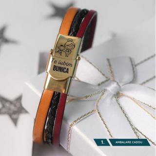 Bratara personalizata din piele - Cadou pentru Bunici