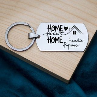 Breloc Personalizat cu Nume de Familie - Home Sweet Home