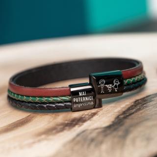 Cadou pentru Barbati ,   Bratara Personalizata Slide Force, Mesaj Familie