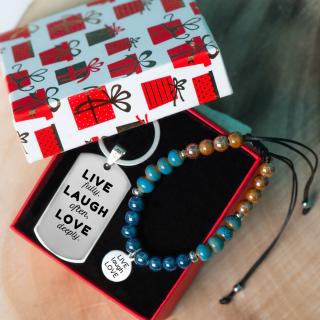 Set Cadou Secret Santa pentru Femei ,   Breloc si Bratara Eleganta