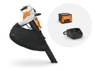 Aspirator cu tocator STIHL SHA 56 tensiune 36V debit aer 560 mc/h putere de suflare 8 N sistem AK cu acumulator AK 20 si incarcator AL 101