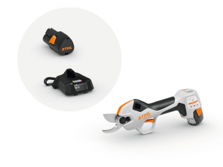 Foarfeca de gradina STIHL ASA 20 cu acumulator AS 2 si incarcator AL 1 deschidere lama reglabila 25 mm afisaj LCD