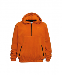 Hanorac STIHL FLEECE cu maneca lunga gluga si fermoar portocaliu-L