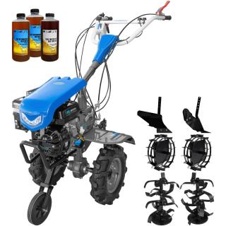 Motocultor DKD 950 G motor 7 CP benzina 2+1 viteze latime lucru 95 cm freze roti cauciuc 4.00x8  capota cu far LED roti metal plug arat rarita reglabila 3l ulei