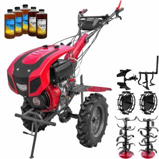 Motocultor Weima WM1100BE pornire electrica motor 10 CP diesel 2+1 viteze latime lucru 135 cm freze roti cauciuc 5.00-12" roti metal cultivator plug reversibil 5l ulei
