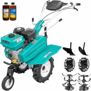 Motosapa DKD 500 motor 7 CP benzina 2+1 viteze freze 56-84 cm freze roti cauciuc 4.00x8" roata frontala roti metal plug arat rarita reglabila 2l ulei