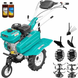 Motosapa DKD 500 motor 7 CP benzina 2+1 viteze freze 56-84 cm freze roti cauciuc 4.00x8" roata frontala roti metal plug arat rarita reglabila plug cartofi 2l ulei