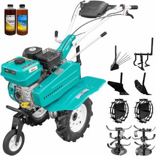 Motosapa DKD 500 motor 7 CP benzina 2+1 viteze freze 56-84 cm freze roti cauciuc 4.00x8" roata frontala roti metal plug arat rarita reglabila plug cartofi cultivator 2l ulei