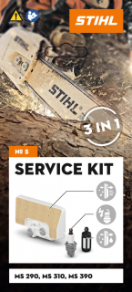 STIHL Kit Service 5 filtru de aer cu fleece, bujie, filtru de combustibil pentru MS 290 / MS 310 / MS 390