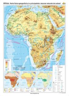 Africa: Harta fizico-geografica si a principalelor resurse naturale