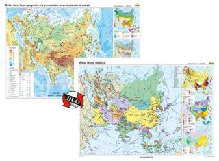 Asia: Harta fizico-geografica   Asia: Harta politica - DUO PLUS