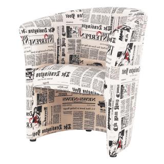 Fotoliu material textil motiv ziare, CUBA