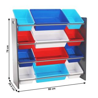 Organizator de jucarii, multicolor   gri,  KIDO TYPE 1