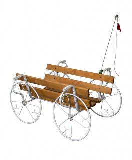 Suport flori model caruta cu roti din metal